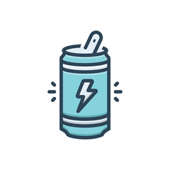Color illustration icon for energy drink