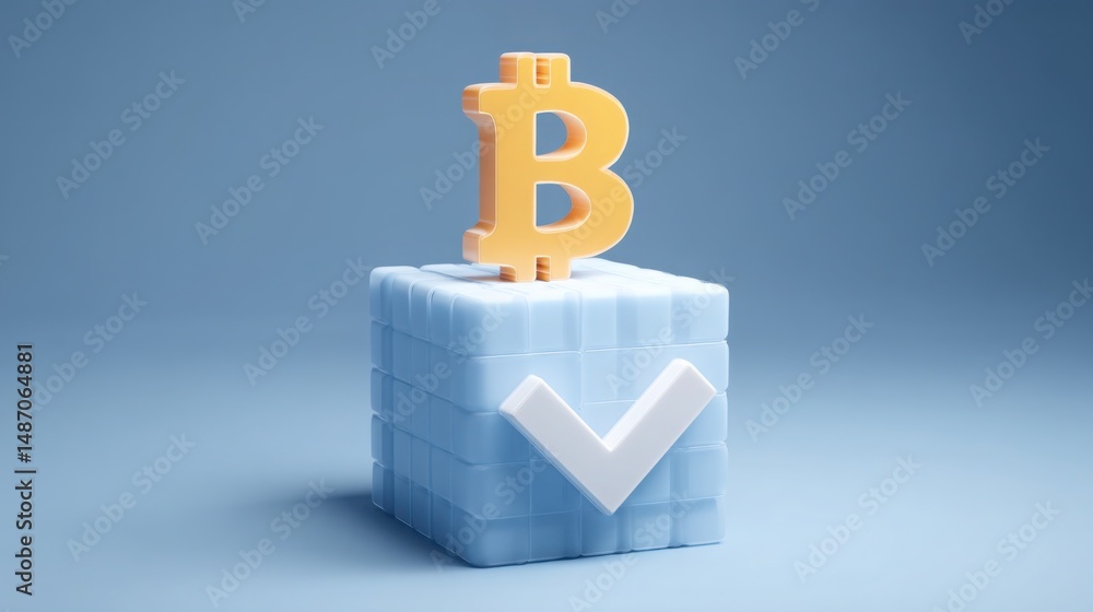 Poster detailed illustration of a blockchain-locked fiscal milestone tracker system with comprehensive icon