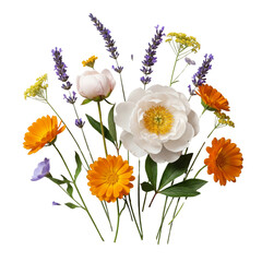 Vibrant floral bouquet of mixed flowers showcasing natural colors beauty