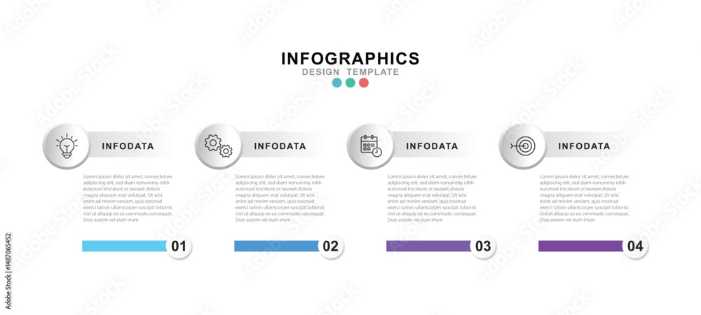 Leinwandbilder vector infographic label design template with icons and 4 options or steps. for your business data. 