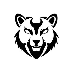 black flat style of wild animal logo