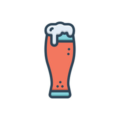 Color illustration icon for beer
