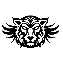 black flat style of wild animal logo