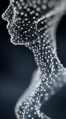 Obraz premium A futuristic visualization of business intelligence powered by generative AI technology, featuring a global network of interconnected data points and digital interfaces, symbolizing innovation, analyt