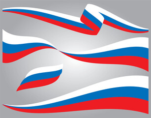 rusia ribbon flag vector design