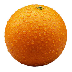 Fresh orange with water droplets for vibrant juicy citrus fruit appeal
