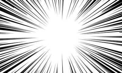 Naklejka premium マンガ風の集中線・放射線