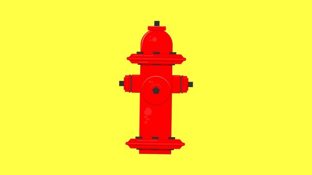 red fire hydrant. fire extinguisher. fire fighter. simple animation. motion graphics