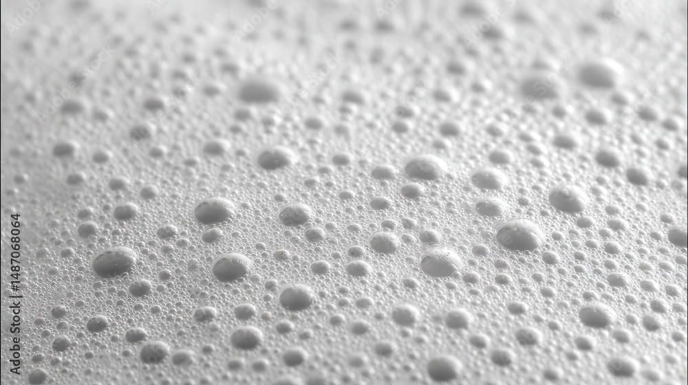 Poster soft white foam texture with delicate bubbles on a macro background for artistic and creative projec