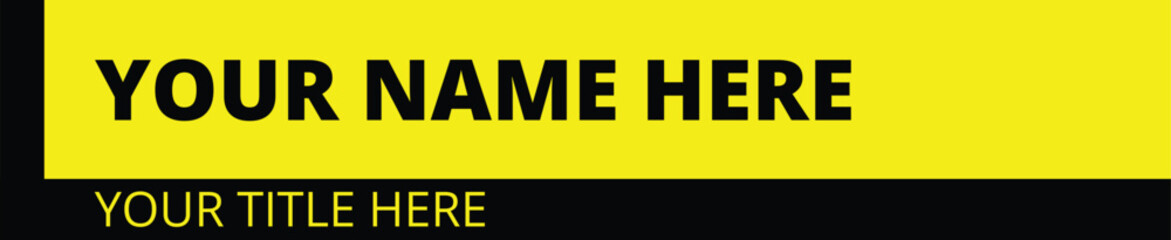 Black and Yellow Lower Third Template Design editable