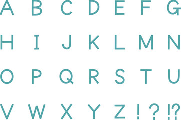 シンプルなアルファベットの手書き文字イラスト