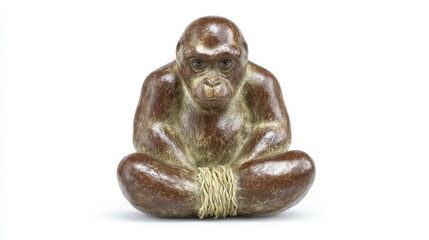 Terracotta figurine. Isolated on white background. Generative AI