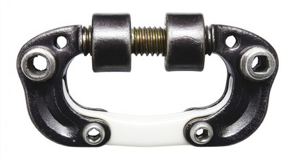 Obraz premium Steel saddle clamp. Isolated on white background. Generative AI