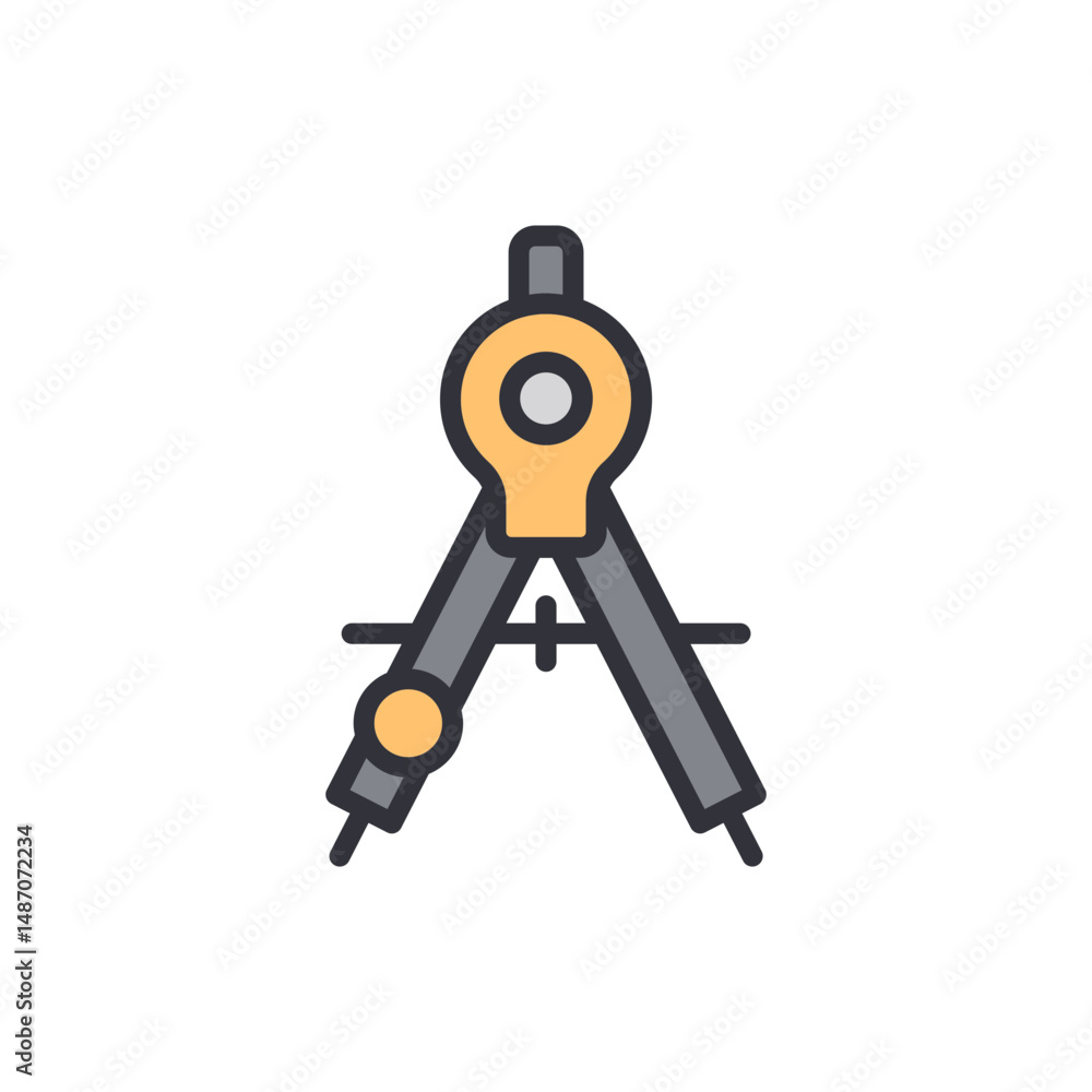 Poster Compass Used In Geometry And Architectural Projects On Transparent