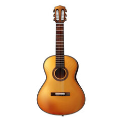 Obraz premium A Classic Acoustic Guitar With A Natural Wood Finish Six Strings A Sound Hole And A Bridge The Guitar Is Isolated On A Transparent Background