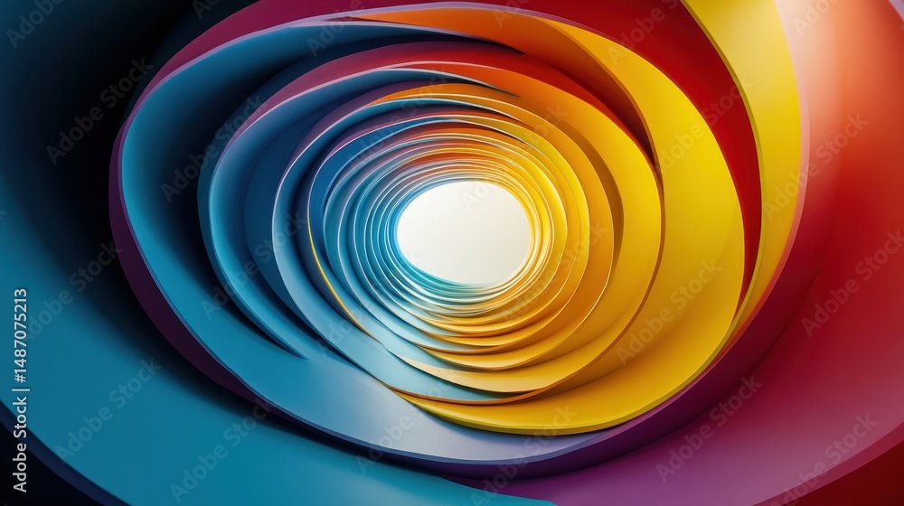 Poster colorful vortex structure with a white center. use it as abstract background for design or concepts.