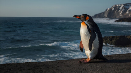 Fototapeta premium Gento Penguin closeup 