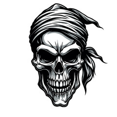 Pirate Bandana Skull Illustration