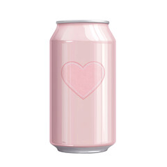 A can with a heart on it with a white Background
