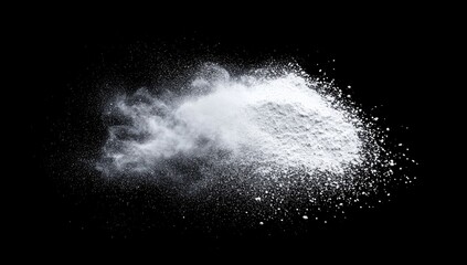 Powder explosion on black background