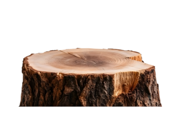 Stump for displaying the product, isolate white background. Ai Generated Images