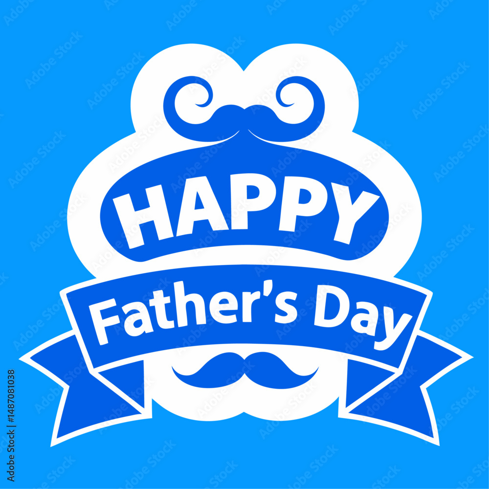 Poster create a lasting memory with a father’s day card design featuring a calm and elegant blue and white 