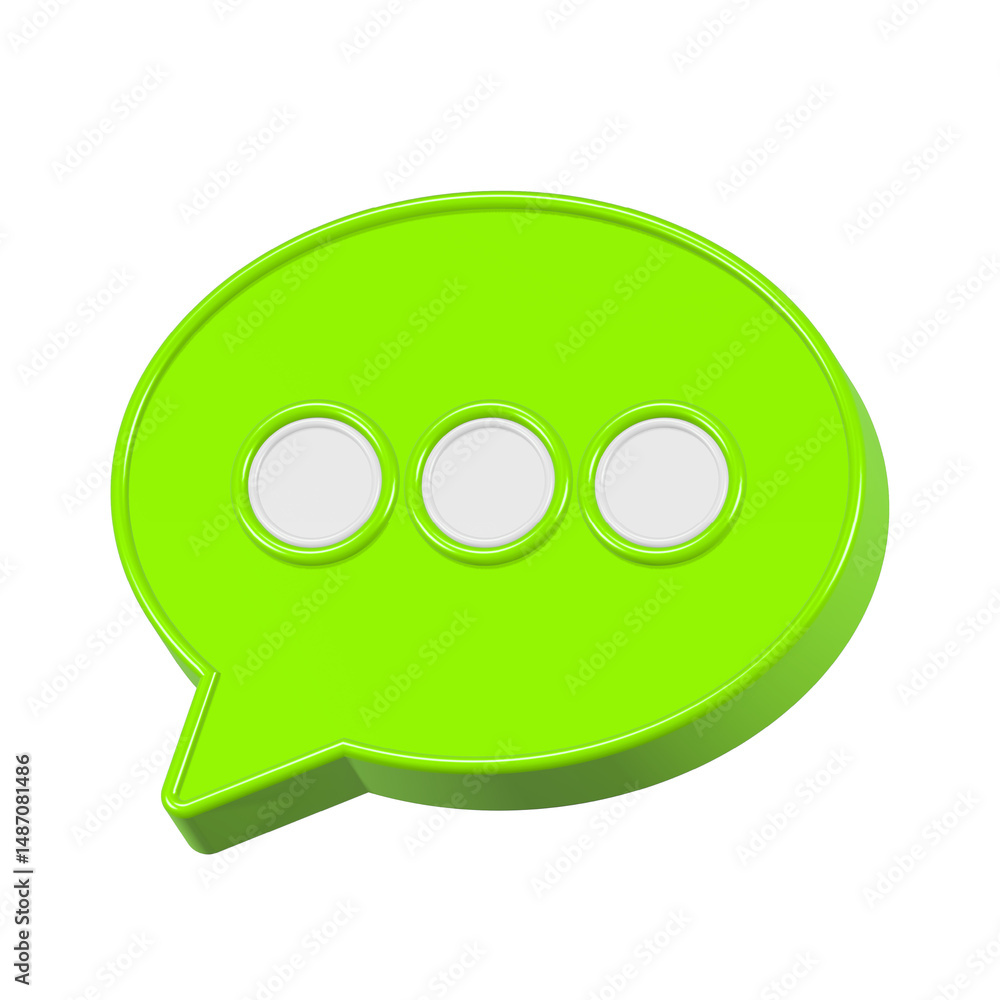 Poster chat bubble 3d rendering