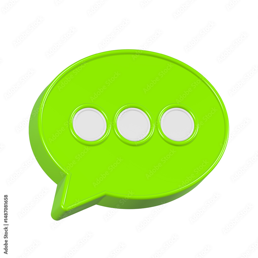 Poster chat bubble 3d rendering