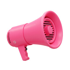 A vibrant pink megaphone, a symbol of vocalization and expression