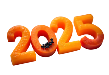 Vibrant 2025 A Festive Papaya New Year's Image