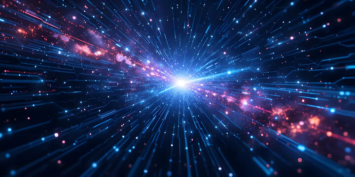 A breathtaking depiction of cosmic energy radiating from a central point, creating an awe-inspiring visual experience of the universes beauty and mystery.
