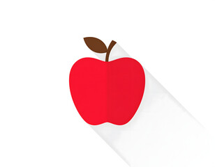 Obraz premium Flat Apple with Subtle Shadow Illustration
