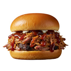Delicious pulled pork sandwich, perfect for food photography