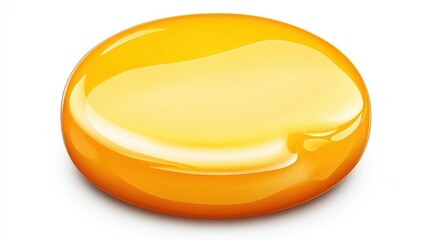 Single Amber Oval on White Background