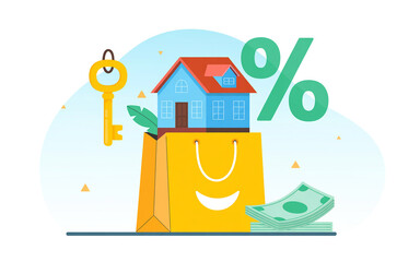 House key money bag percentage homeownership savings