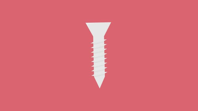 screw. fastening component. simple animation. motion graphics