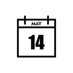 calender icon, 14 may icon with white background
