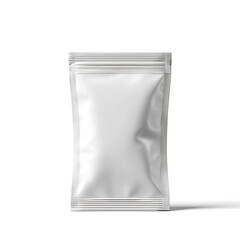 Generic product sachet mockup, front facing, no design, white background