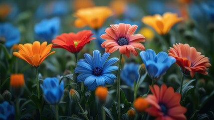 Wildflowers growing freely in a countryside yard