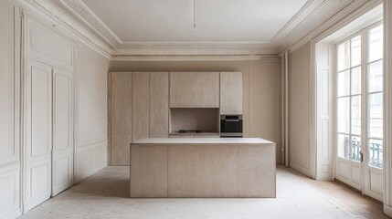 Fototapeta premium Thick solid panel doors in an isolated section of a residential space