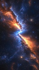 Fototapeta premium Vibrant Cosmic Nebula Abstract nebula space universe cosmos galaxy stars cosmic dust interstellar gas abstract colorful 