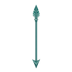 Bold Arrow with Strong Vectors in Deep Teal Colour Isolated on Transparent Background