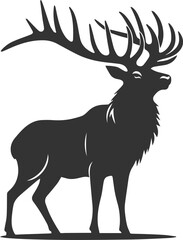 Wild animal vector of a elk silhouette