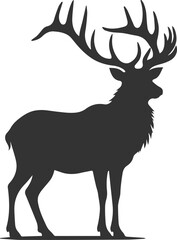 Wild animal vector of a elk silhouette