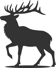 Wild animal vector of a elk silhouette