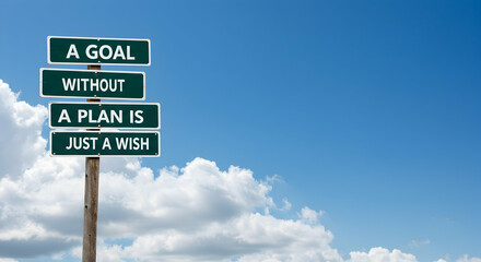 goal,  plan,  wish, A Goal Without A Plan Is Just A Wish Motivational Sign