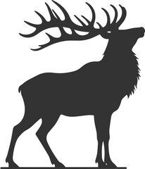 Wild animal vector of a elk silhouette