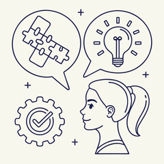 Soft Skills Icon Set – Line Vector Icons for Communication, Leadership, Teamwork & More