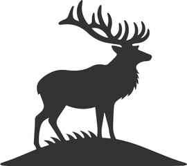 Wild animal vector of a elk silhouette