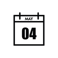 calender icon, 04 may icon with white background